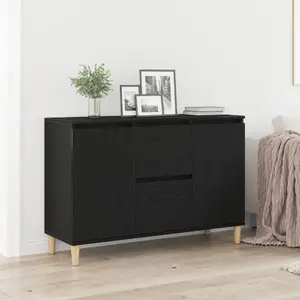 Тумба VidaXL модель 862044, массив дуба, отделка «чёрный дуб», 103.7×35×70 см