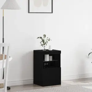 Боковой шкаф VidaXL 863038 с отделкой «черный дуб» — компактный шкаф для хранения