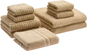 Towel set Beliani ATAI — 9-piece cotton towels, sand color