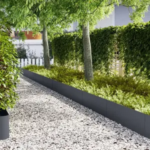 Кромка для сада VidaXL антрацит пластиковая 100 x 0.5 x 30 см прочная