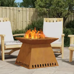 Уличный костровой очаг VidaXL 60 x 60 x 50 см сталь коричневая