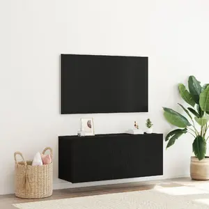 Подставка под ТВ VidaXL 100 x 30 x 41 см, черный дуб, инженерная древесина