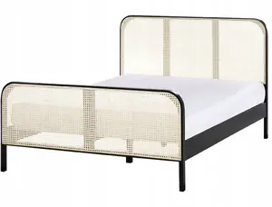 Кровать Beliani GONFARON 140 x 200 см Сосновое дерево Черная