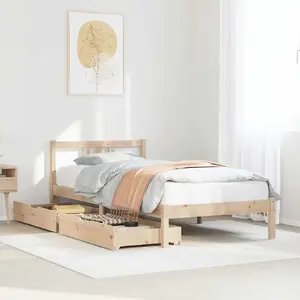Рамa кроватная VidaXL 90x190 см массив сосны без матраса