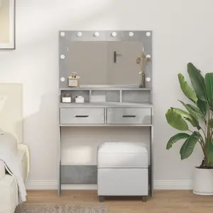 Зеркальная панель VidaXL из ДСП с эффектом бетона 79 x 41 x 135 см