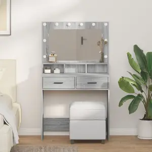 Uzglabāšanas skapis VidaXL 79×41×135 cm Pelēks Sonoma inženierkoks