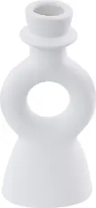 Ceramic Candle Holder Beliani SPARTA — white