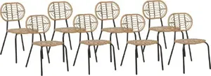 Outdoor dining set Beliani PRATELLO — 8 chairs in synthetic rattan