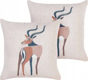 Cushion set Beliani model ABAL – 2 polyester cushions, beige