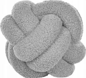 Decorative cushion Beliani MALNI Bouclé gray, square throw pillow