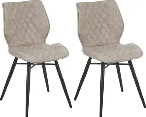 Dining chair set Beliani LISLE, 2-piece, beige