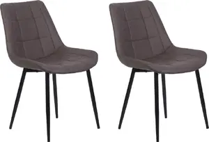 Dining chair set Beliani MELROSE, 2 pieces, dark brown