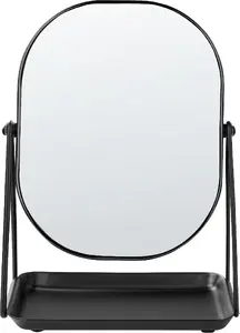 Vanity mirror Beliani CORREZE Black — tabletop cosmetic mirror