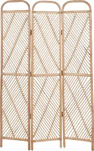 Ширма комнатная складная 3‑панели из ротанга 106 x 180 см Beliani COSENZA