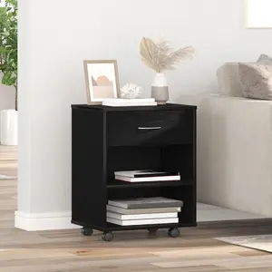 Шкаф для хранения VidaXL 862673 — чёрная дубовая отделка, напольный деревянный шкаф