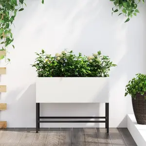 Металлическое кашпо VidaXL 60 x 26 x 45 см — белое металлическое растениеводческое изделие