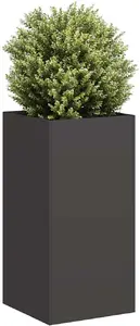 Кашпо VidaXL 40×40×80 см чёрное холоднокатаная сталь