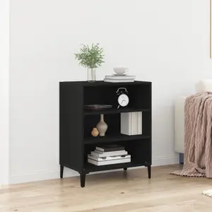 Шкаф VidaXL 862592 из черного дуба и металла средней высоты