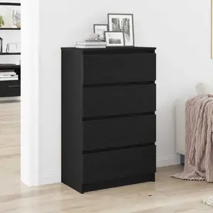Kumode VidaXL 60x35x98,5 cm, melnā ozola virsma, koksnes izcelsmes materiāls