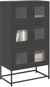 Металлический шкаф VidaXL модель 853350, чёрный, 68×39×123 см