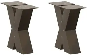 Table legs VidaXL set of 2, metal wood-effect, height 30–31 cm, top plate 30×30 mm