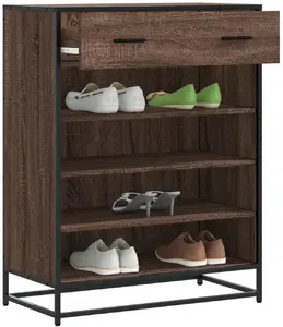 Обувной шкаф VidaXL 3300879, цвет коричневый дуб, 75x38x97,5 см