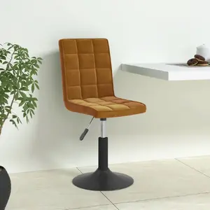 Pagriežami ēdamistabas krēsli VidaXL modelis 3089287, komplekts 4, brūns samta apdare