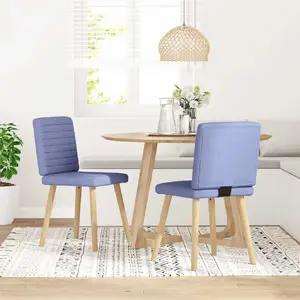 Dining Chairs 2 pcs VidaXL Jeans Blue Fabric — set of 2 dining chairs, upholstered fabric