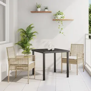 Уличный стул VidaXL модель 42003449, ротанг смешанный бежевый, 53 x 60 x 85 см