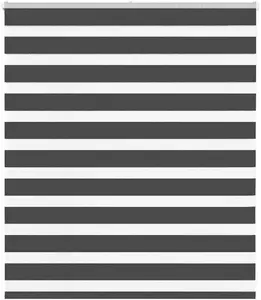 Roller zebra blind VidaXL — black polyester fabric, fabric width 125.9 cm