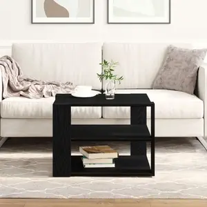 Coffee table VidaXL 59.5×59.5×40 cm Black Oak solid wood
