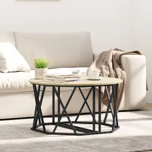 Журнальный стол VidaXL модель 868250, инжиниринговый дуб (Dąb Sonoma), 80 x 80 x 42 см