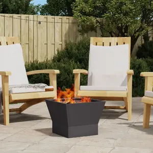 Outdoor fire pit VidaXL 858908 black steel 40×40×30 cm portable