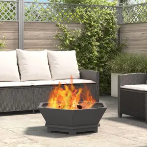 Уличный костровой очаг VidaXL 75 x 75 x 28 см черная сталь