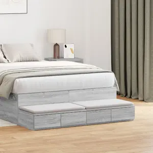 Прикроватные тумбы VidaXL модель 866944, серый Sonoma из инженерной древесины, 120 x 36.5 x 16.5 см
