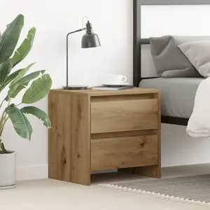 Nightstand VidaXL model 863355 — engineered oak bedside table with storage