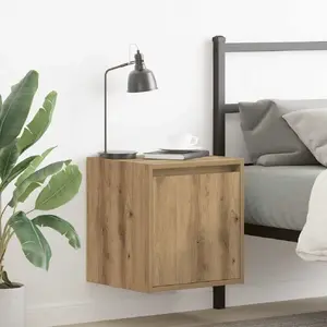 Wall-mounted bedside cabinet VidaXL Artisan Oak 38×34×40 cm, single compartment
