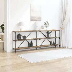 Konsoles galds VidaXL Amatnieka ozols masīvkoks ar metālu liels
