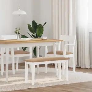 Деревянная скамья VidaXL 90 см белая из массива гевеи, для дома и улицы