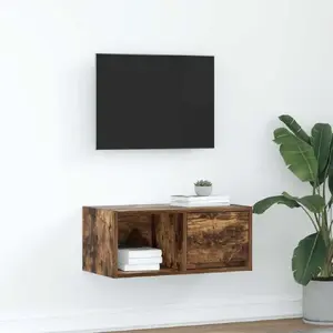 ТВ тумба VidaXL модель 861444, клееное дерево, цвет дымчатый дуб, 60×31×25,5 см