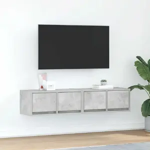 TV skapīšu komplekts VidaXL 2 gab., līmēts koks, betona pelēks, 60×31×25,5 cm