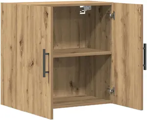 Sienas skapis VidaXL modelis 862948 vidējas rūtainas ozolkoka apdare