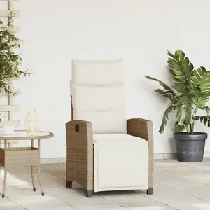 Āra salokāms atpūtas krēsls ar sānu galdiņu VidaXL modelis 4108277, bēšs