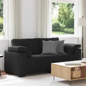 Двухместный диван VidaXL модель 4105272 чёрный 140 см вельвет