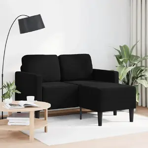 Диван 2-местный с шезлонгом L-образный Черный 125 см — VidaXL