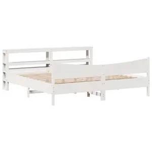 Каркас кровати VidaXL 3306292 — белый, 206 x 225 см, высота 82 см