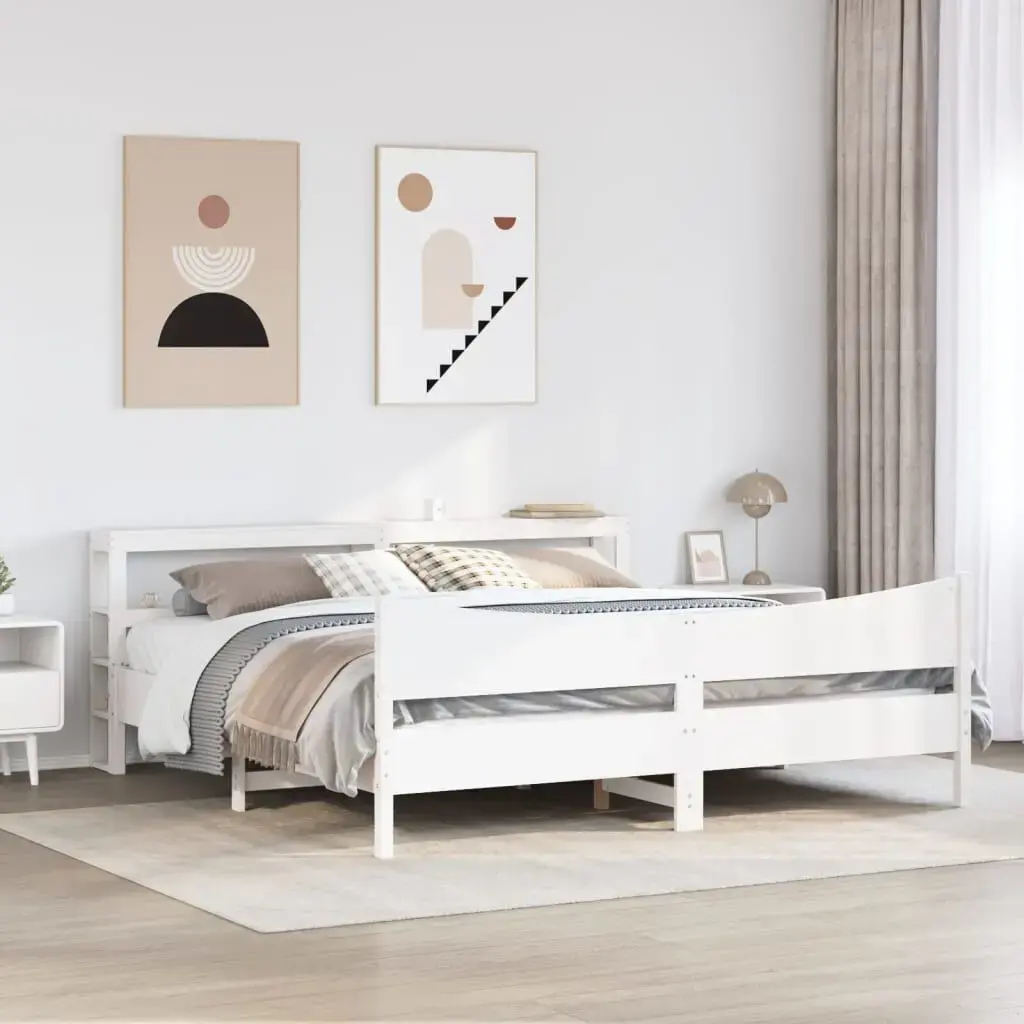 Каркас кровати VidaXL 3306292 белый 206x225 см Photo 3