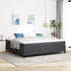 Gultas rāmis VidaXL modelis 3337428 tumši pelēks metāla 200 x 200 cm