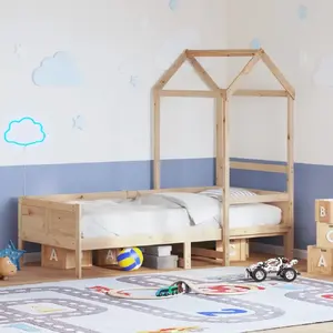 Дневная кровать с навесом VidaXL 80x200 см массив сосны
