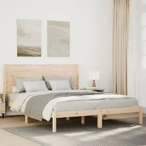 Gultas rāmis VidaXL 140x210 cm no masīvkoka pagarināts bez matracīša